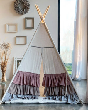 Tipi Carpa para niños con Alfombra, Gran Lino