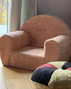 Silla Asiento Infantil de Piel con Nombre Bordado, Rosa