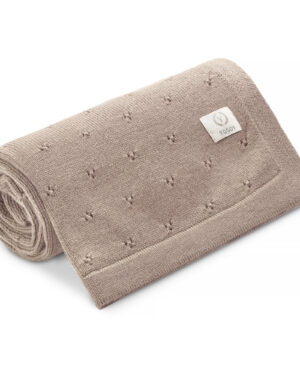 Manta de Punto 100% Lana Merino JERSEY, Beige