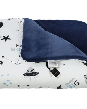 Manta Terciopelo MOON, Azul Marino