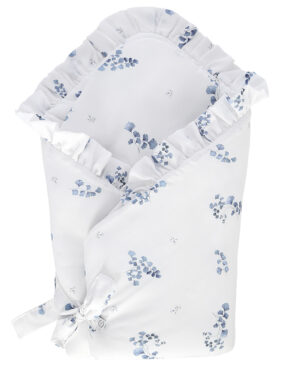 Saco para recién nacido 100% cv bambú, flores azules