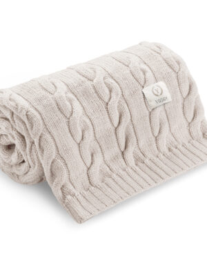 Manta de Punto 100% Lana Merino, Beige Gris