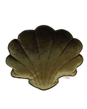 Cojín Concha de Terciopelo "Khaki" 2 unidades