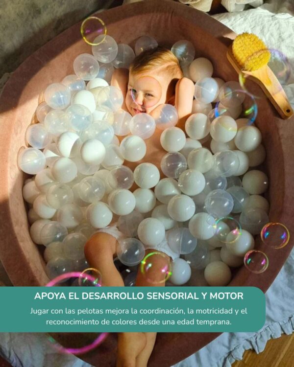 Piscina de Bolas Redonda Algodón 90x30cm, 200 Bolas