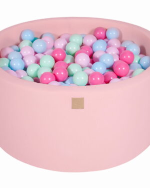Piscina de Bolas Redonda Rosa 90x40cm, con Certificado de Seguridad. 300 Bolas