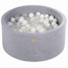 Piscina de Bolas Redonda Gris 90x40cm, con Certificado de Seguridad. 300 Bolas