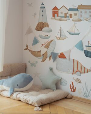 Sea Voyage - Pegatinas marineras para habitación infantil, conjunto 3