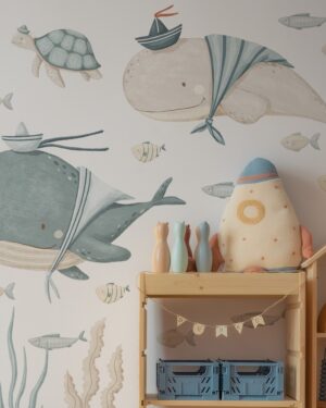 Sea Voyage - Pegatinas marineras para habitación infantil, conjunto 4