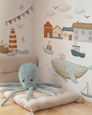 Sea Voyage - Pegatinas marineras para habitación infantil, conjunto 5