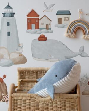 Sea Voyage - Pegatinas marineras para habitación infantil, conjunto 8