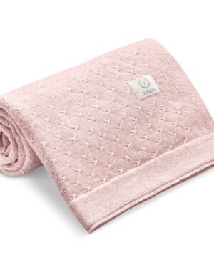 Manta Infantil de Lana Merino 100% natural, Estrellas, rosa