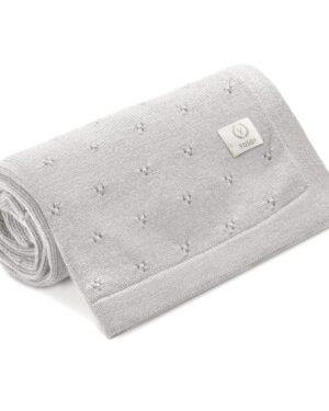 Manta Infantil de Lana Merino 100% natural, Estrellas, gris