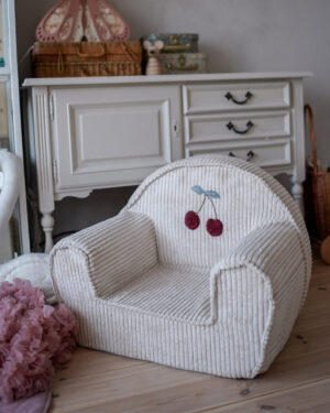 Silla Asiento Infantil de Pana, Blanco cereza