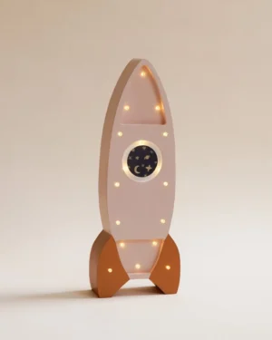 Lámpara Cohete de Madera LED