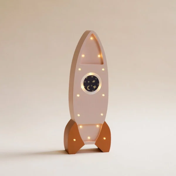 Lámpara Cohete de Madera LED