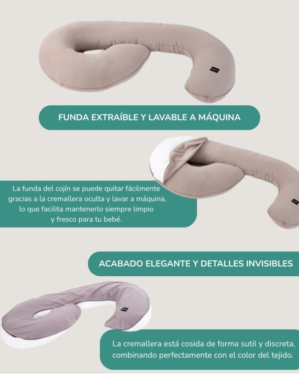 Cojín Almohada Embarazo Ecológico, Varios Colores - Imagen 5