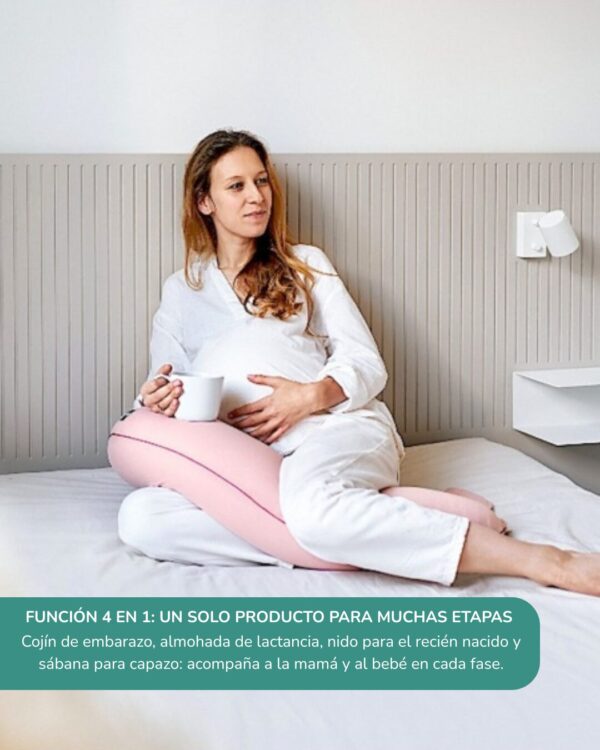 Almohada de Embarazo 4en1  Cojín para Mamá, Nido para el Bebé - Imagen 4