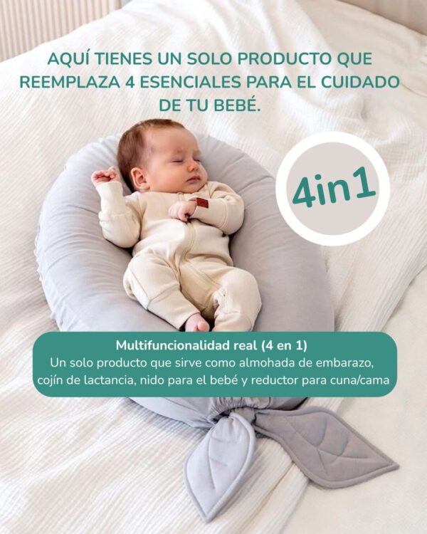 Almohada de Embarazo 4en1  Cojín para Mamá, Nido para el Bebé - Imagen 2