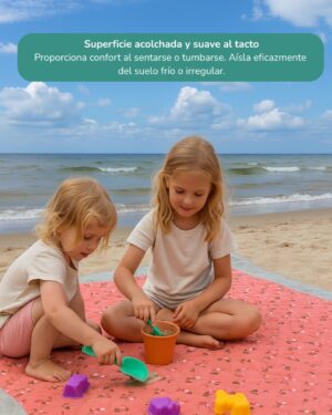 Manta de picnic acolchada – Vintage Flores XXL