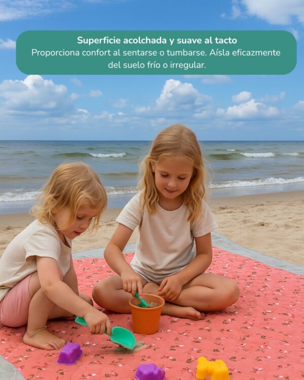 Manta de picnic acolchada – Vintage Flores XXL